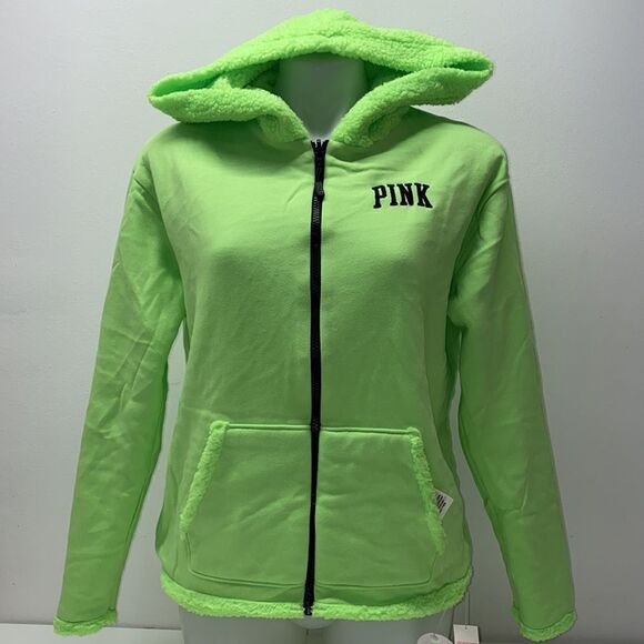 VICTORIA SECRET PINK REVERSIBLE SHERPA LINED FULL-ZIP NEW - Picture 10 of 11